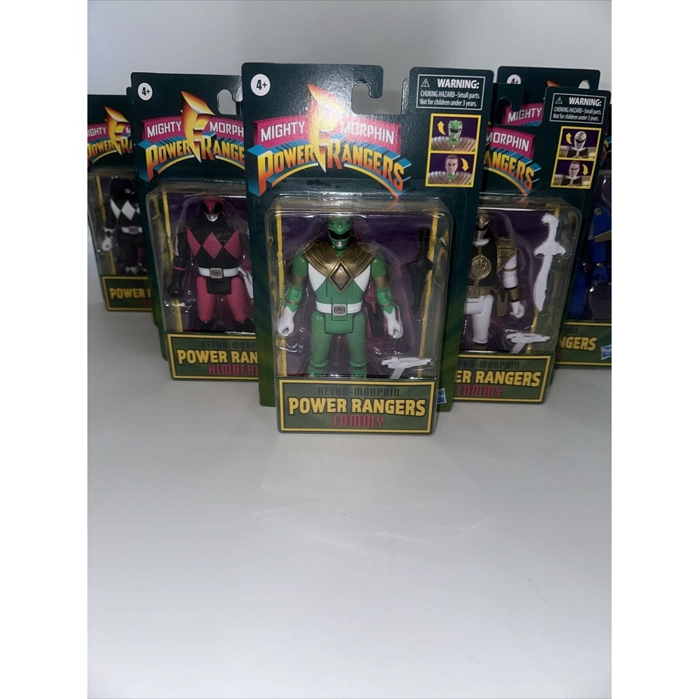 Hasbro Power Rangers Retro Morphin White Ranger Tommy Action Figure - F0547 SET